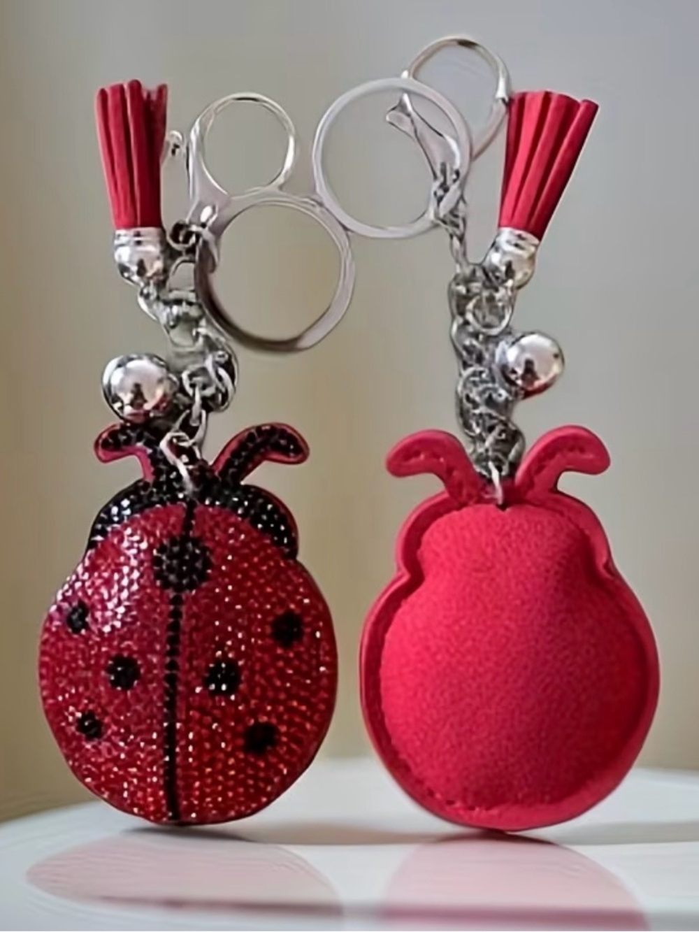 BOUTIQUE RHINESTONE LADYBUG KEYCHAIN/BAG ACCESSORY